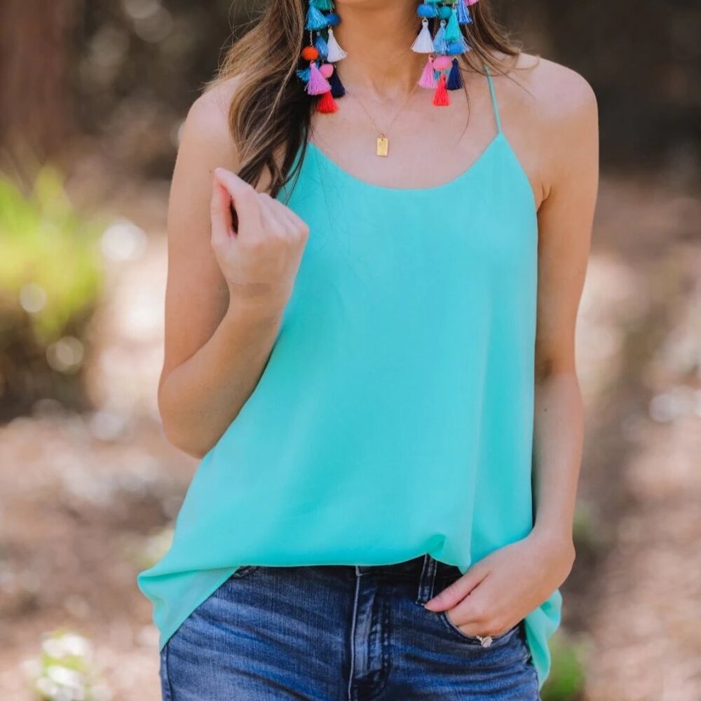 Leah Woven Cami Mint - NEW WITH TAGS